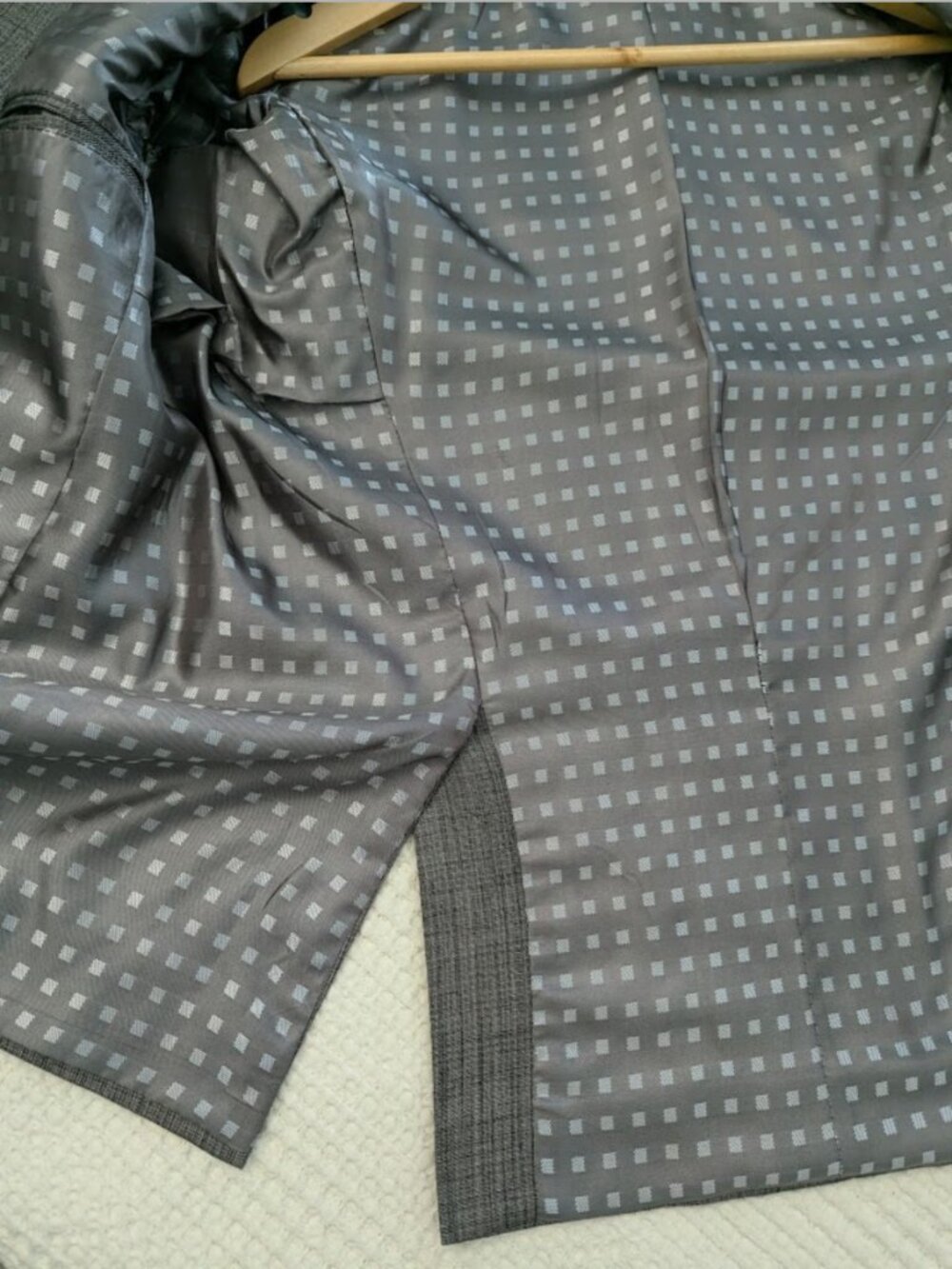 Tailored Men’s Brown Gray Blazer Smooth Suiting Fabric Double Vent - Picture 12 of 16